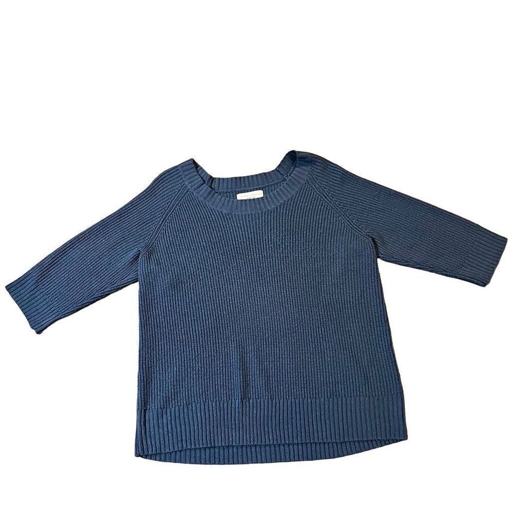 Avenue Design Sweater Collection Blue Ribbed 3/4 Sleeve 22/24 Sweater